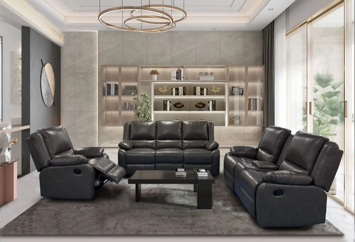 New grey leather sofa 3+2+1 - Image 2