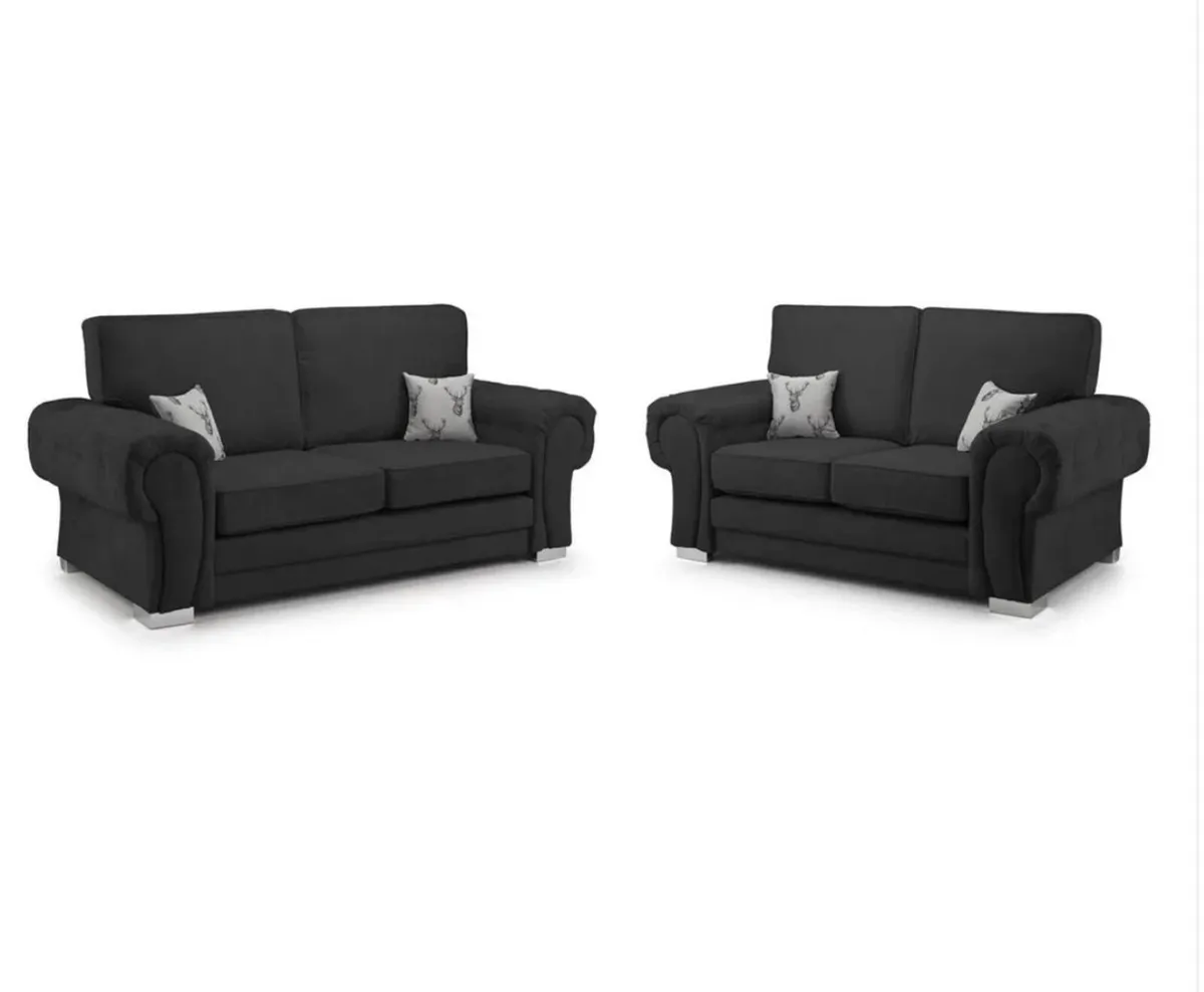 Verona Grey & Black Scatter or Fullback Sofa Set - Image 3