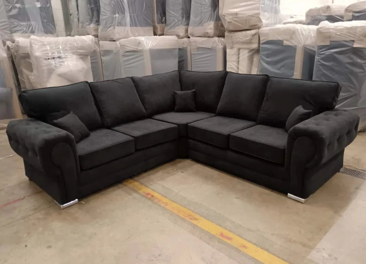 Verona Grey & Black Scatter or Fullback Sofa Set - Image 2