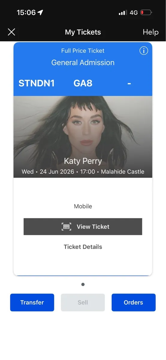 Katy Perry ticket