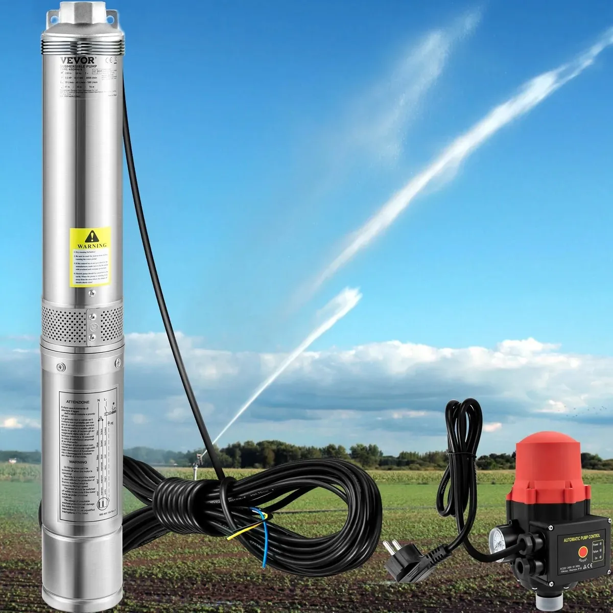 750W Deep Well Submersible Pump 105L Min Flow with - Image 2