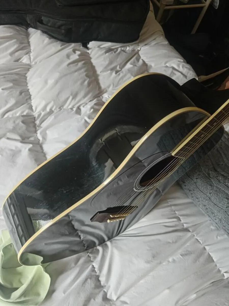 left hand harley benton black acoustic. Full size. Perfect for beginner or advanced - Image 4