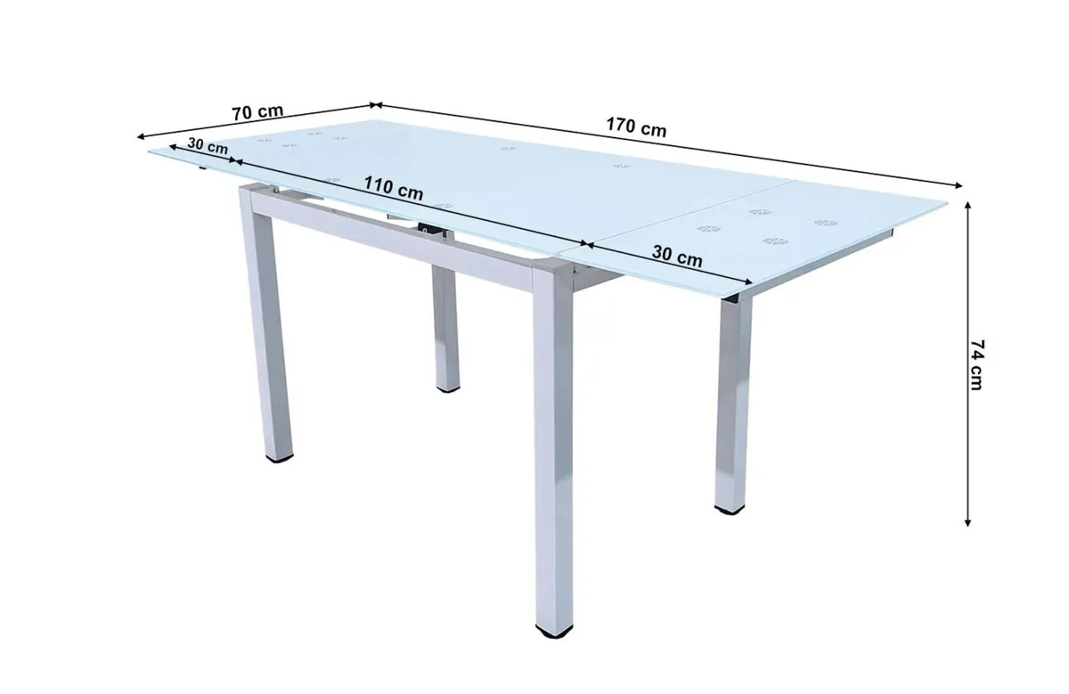Extendable Glass Dining Table Set – 6 Seater . - Image 4