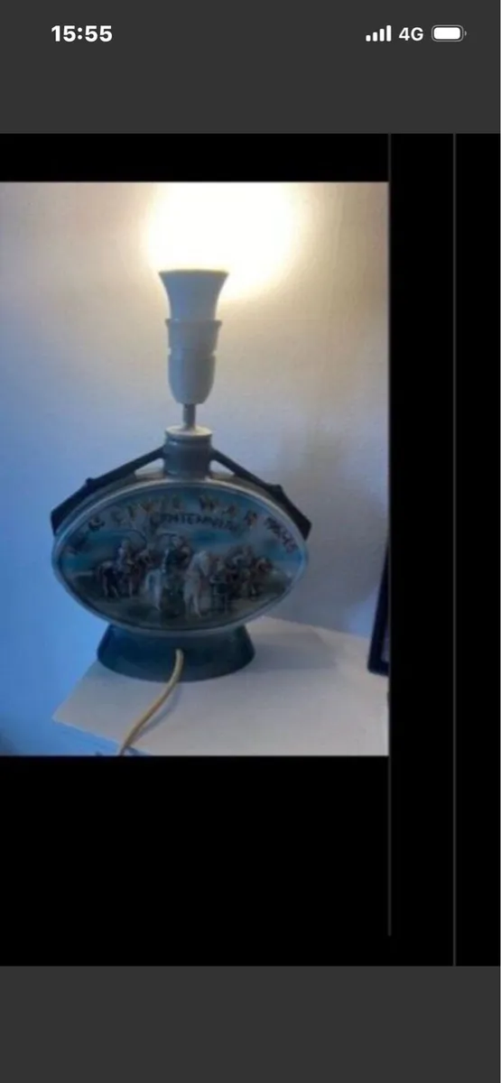 Vintage US Civil War Commemorative Decanter Lamp - Image 2