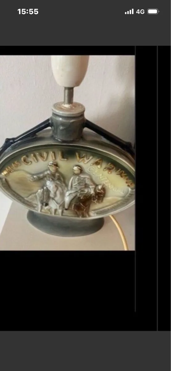 Vintage US Civil War Commemorative Decanter Lamp - Image 3