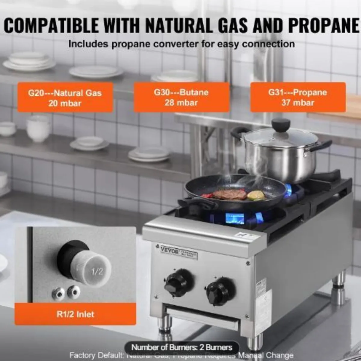 Commercial Gas Stove with 2 Burners - Image 4