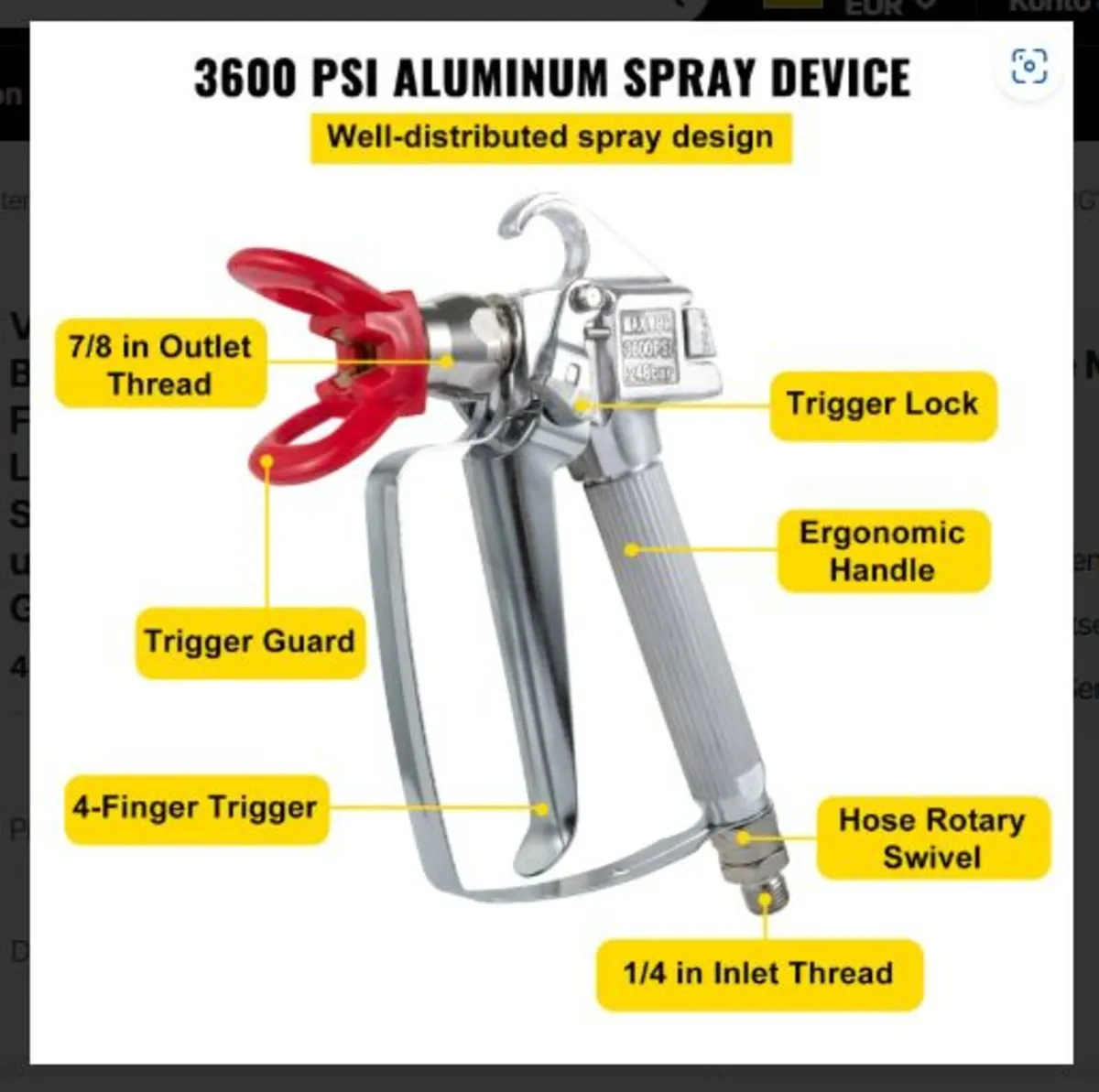 Airless Paint Sprayer Gun and Hose Kit Tool - Image 3