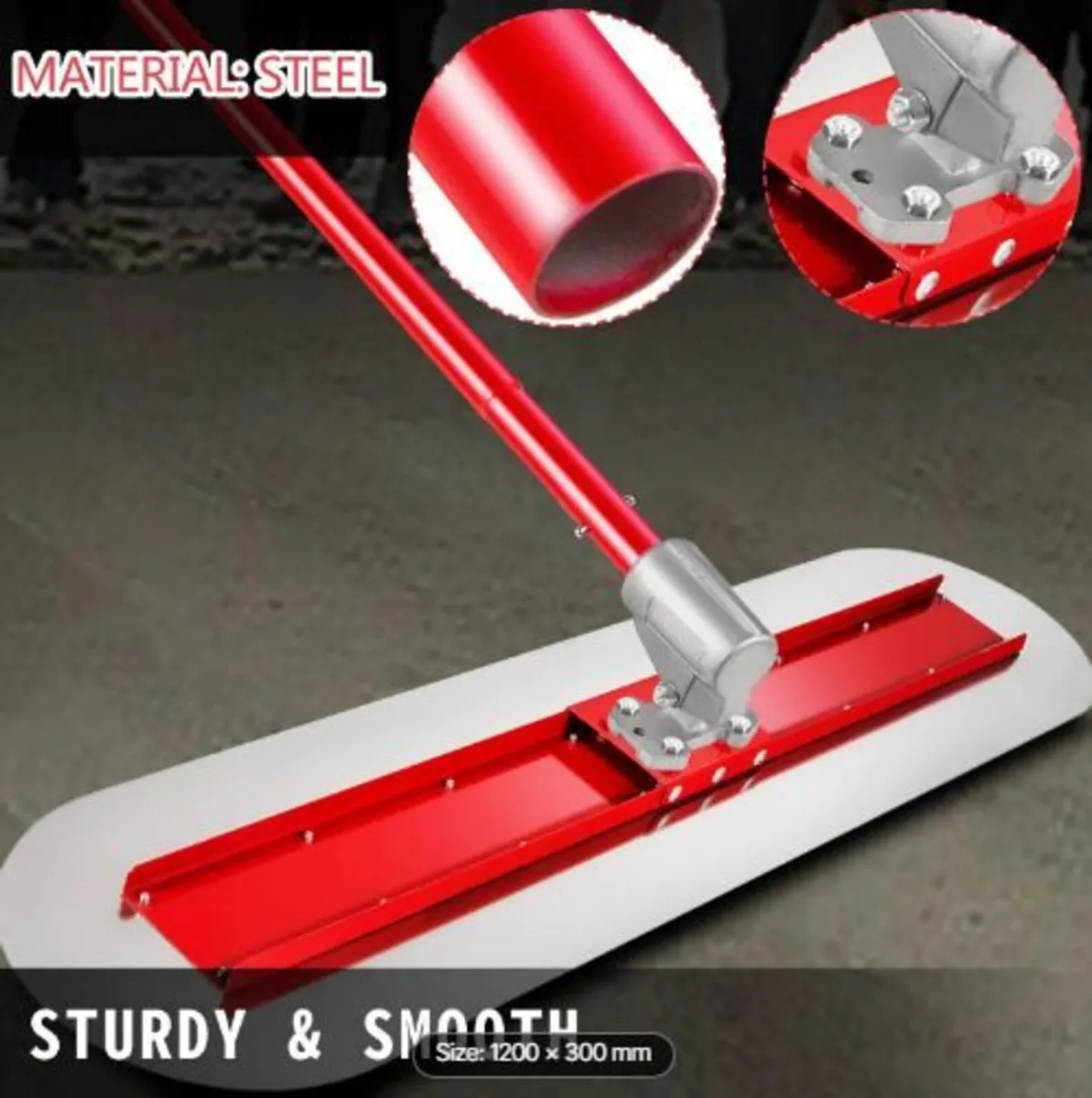 Bull Float Manganese Steel Concrete Float 1200x300 - Image 2