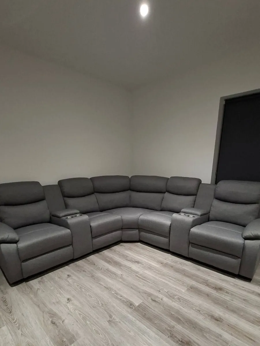 New Stanley Corner Grey Fabric Recliner Sofa - Image 4