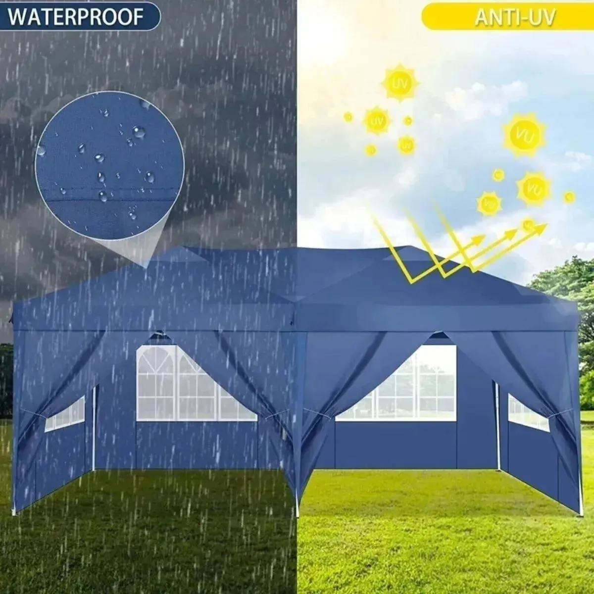 Pop-Up Gazebo 3x6m Waterproof Tent with 4 Panels - Image 3