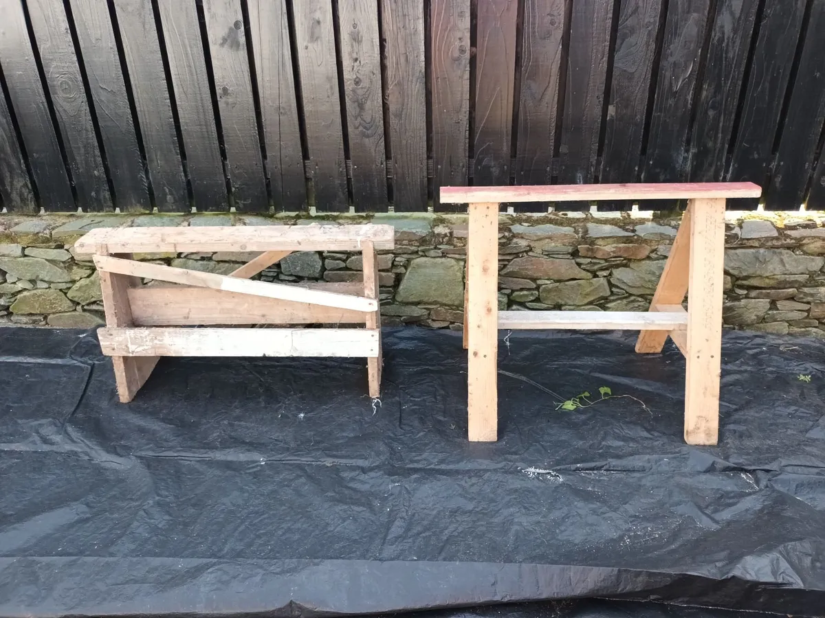 Wooden carpenters trestles