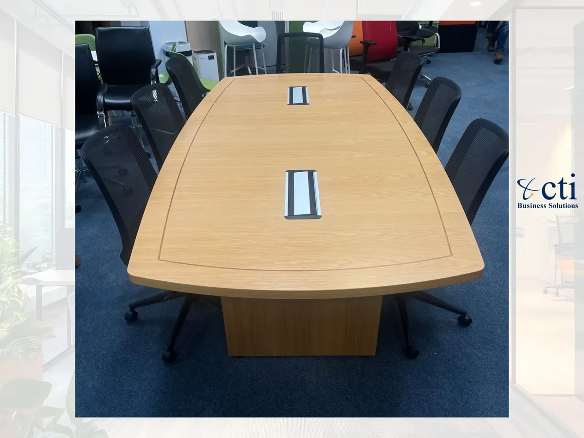 2.8M Oak Boardroom Table - Grade A - Image 2