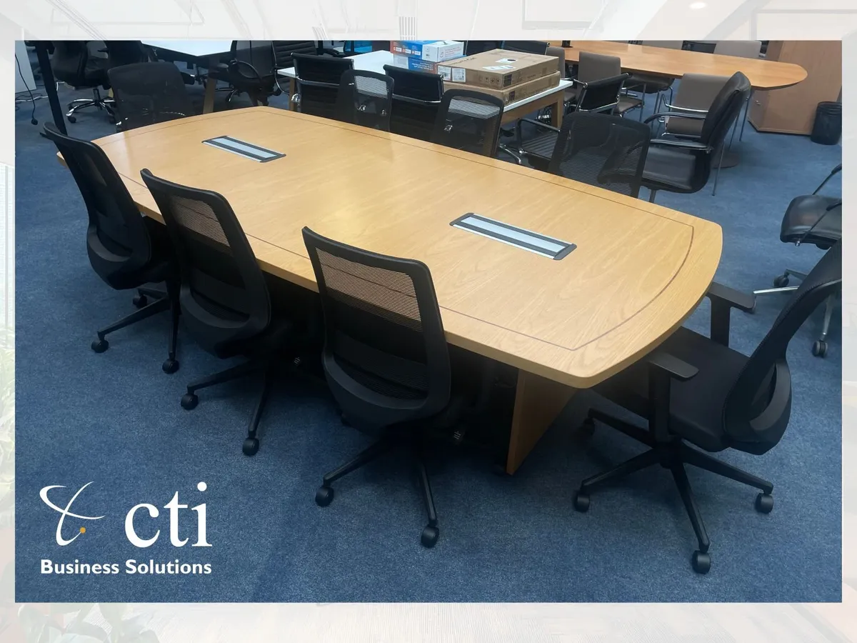 2.8M Oak Boardroom Table - Grade A - Image 1