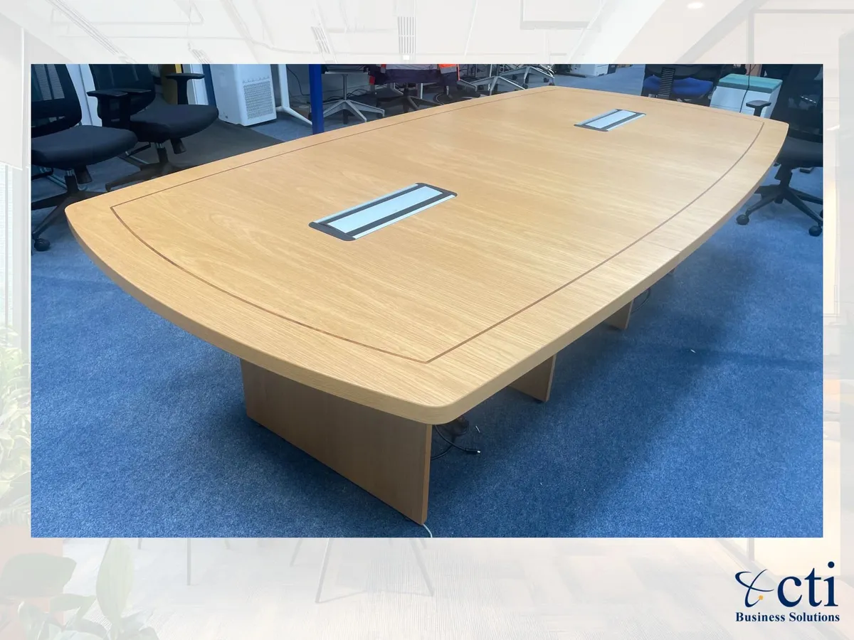 2.8M Oak Boardroom Table - Grade A - Image 4