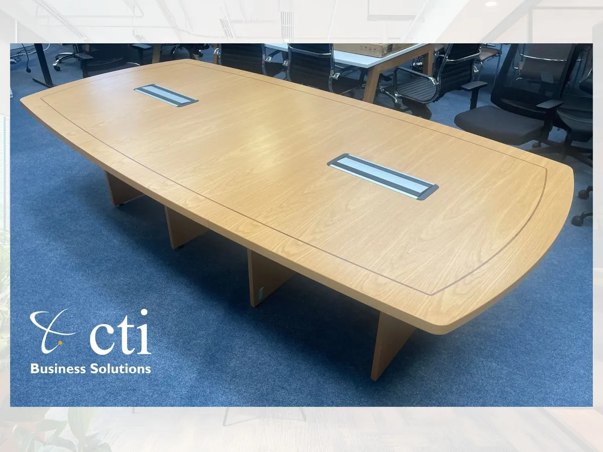 2.8M Oak Boardroom Table - Grade A - Image 3