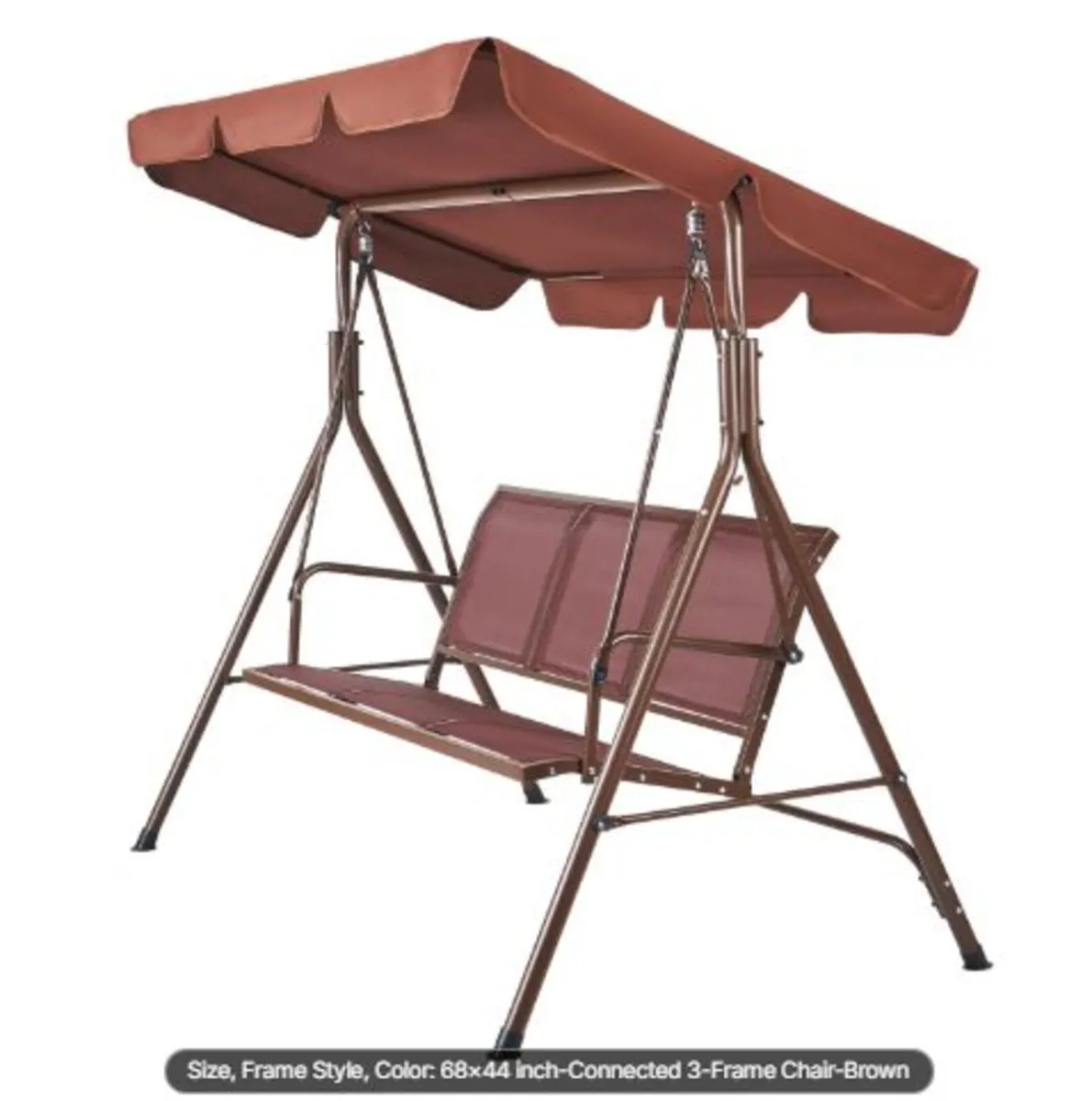 3-Seat Patio Swing Chair, Outdoor Patio Swing - Image 4