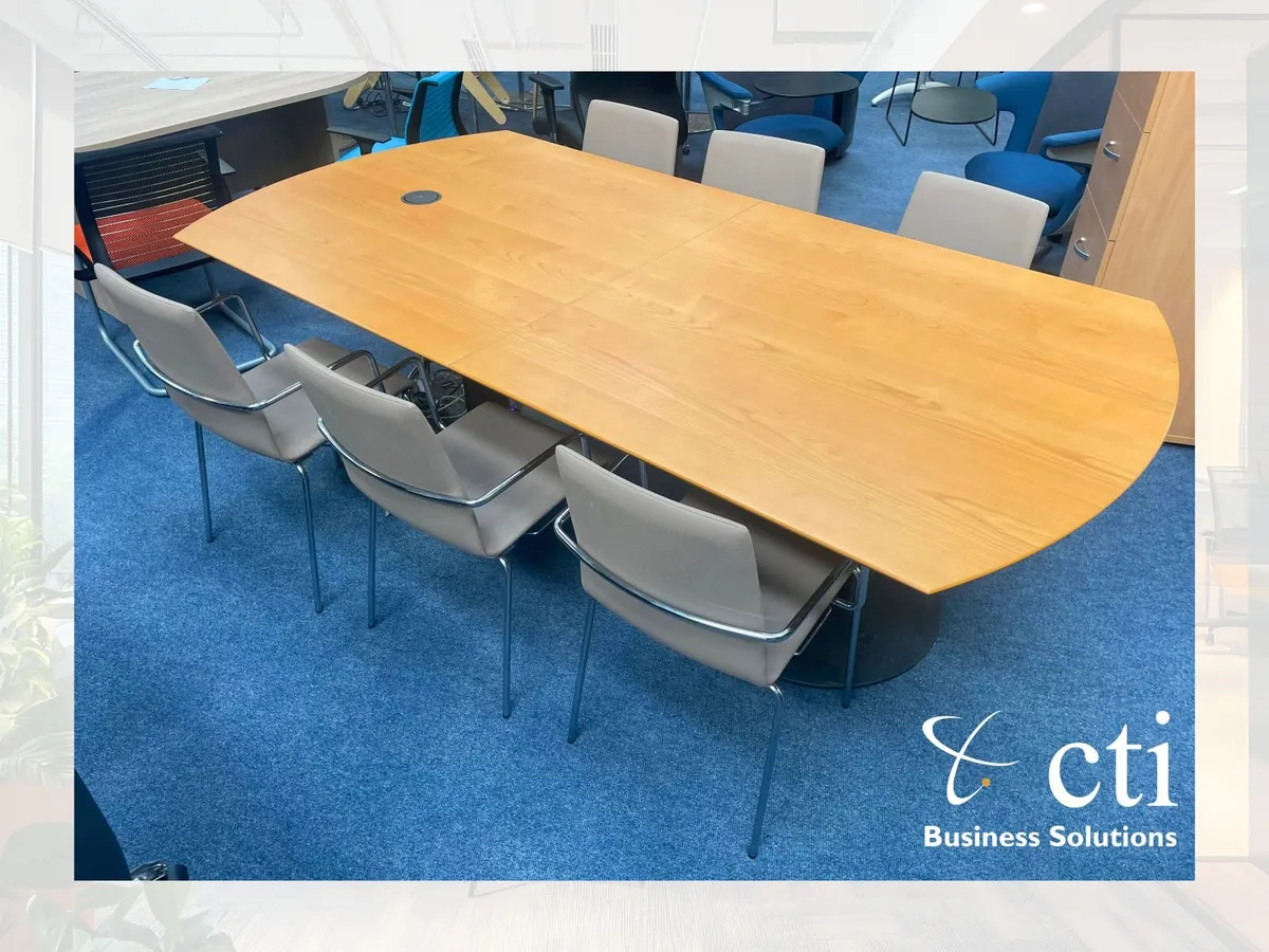 2.4M Cherry Meeting Table With 50mm Top - Grade A - Image 1
