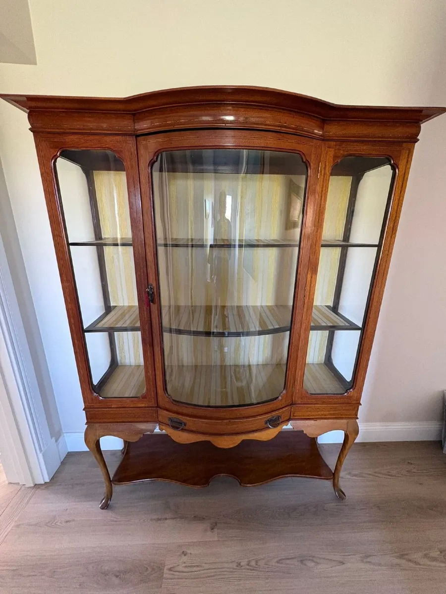 Edwardian Mahogany Glazed Display Cabinet - Image 1