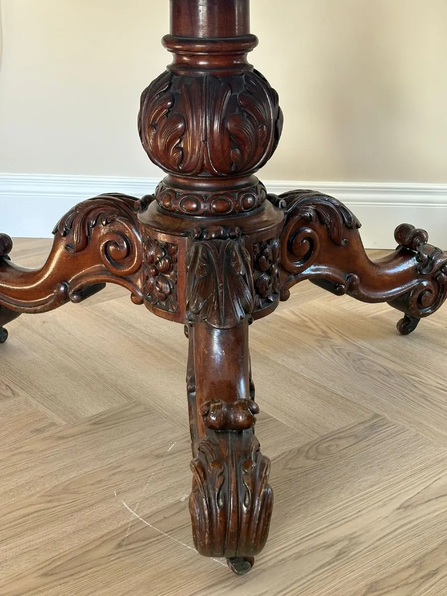 Antique Victorian  Mahogany Table with Marble Top - Image 3
