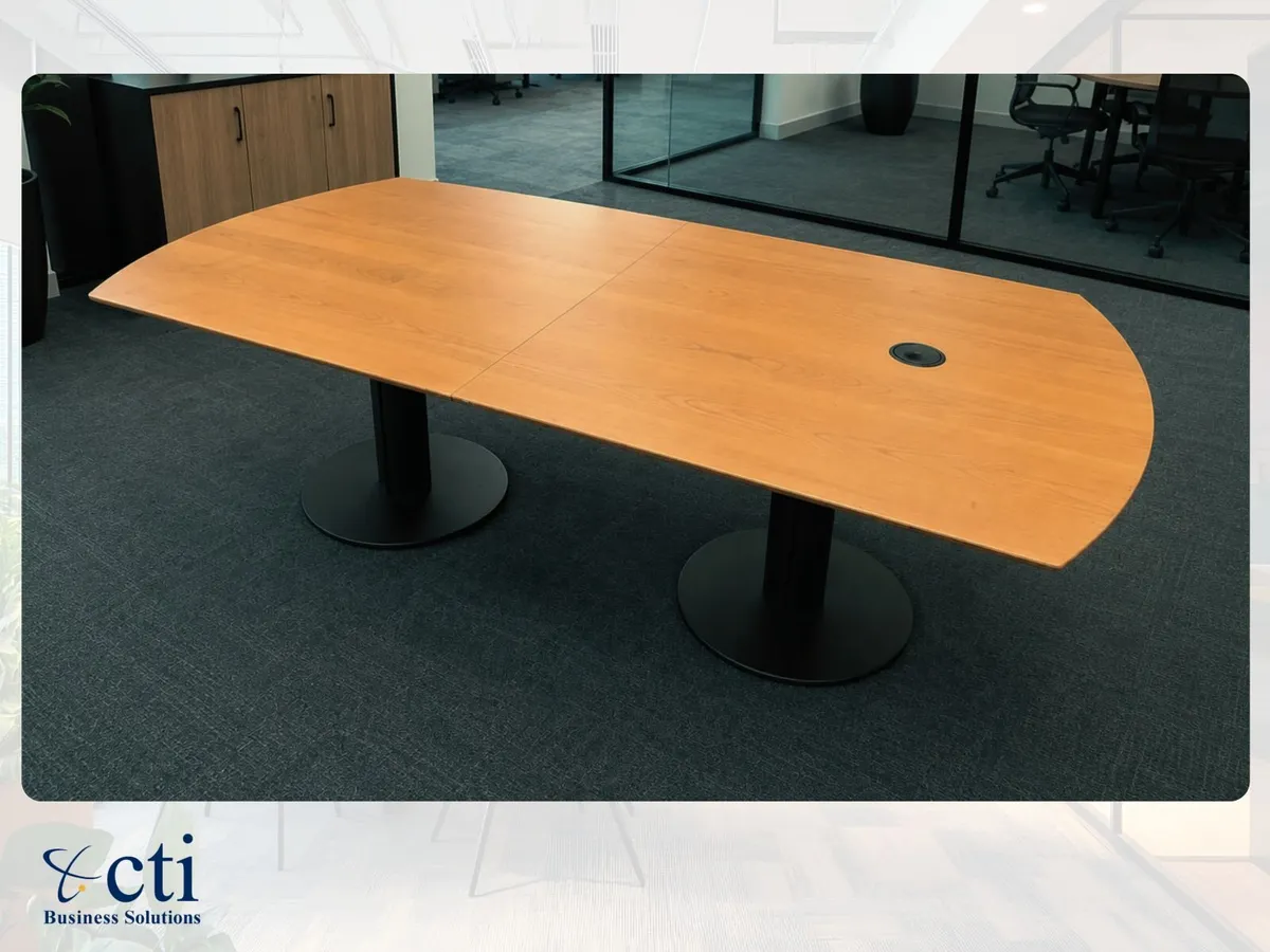 2.4M Cherry Meeting Table With 50mm Top - Grade A - Image 3