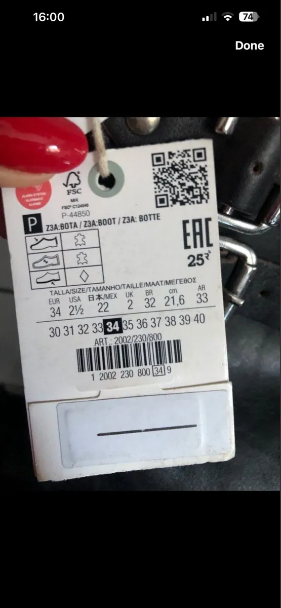 Girl’s Zara boots uk 2 €20 - Image 4