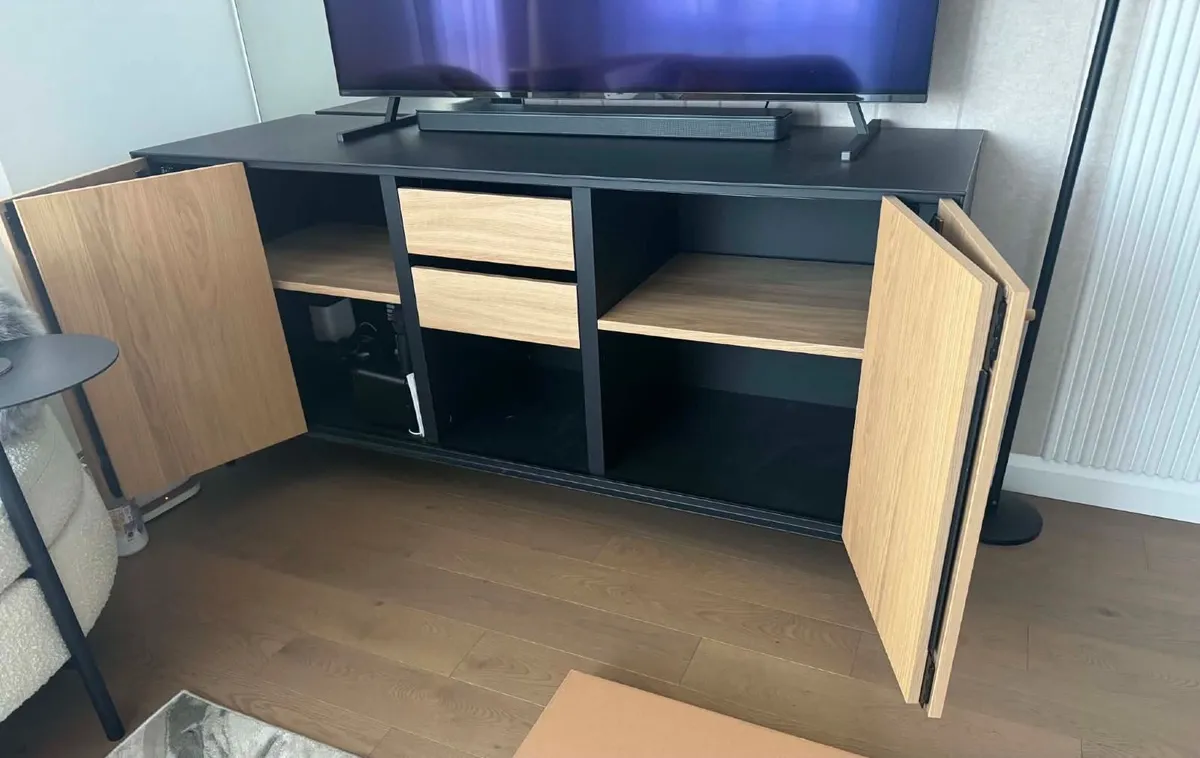 IKEA Boastad Sideboard – Black/Oak Veneer - Image 2