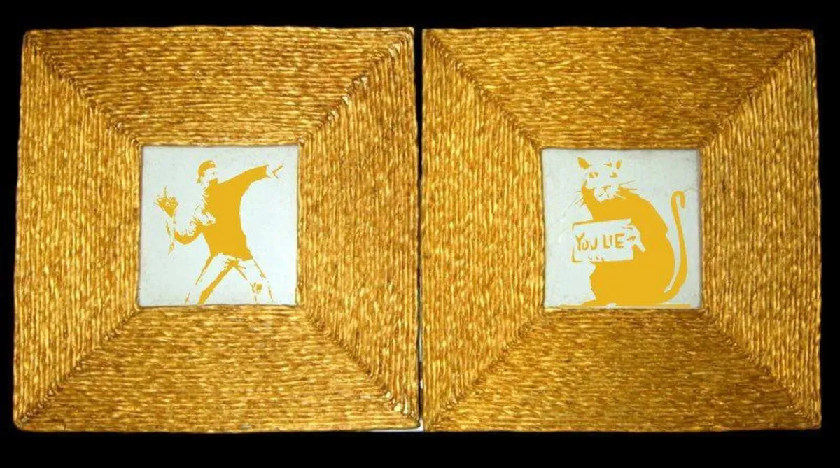 Duo of "After Banksy" Framed Artworks-Perfect - Image 1