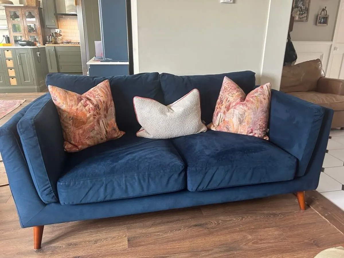 Two seater comfy velvet sofa - Image 1
