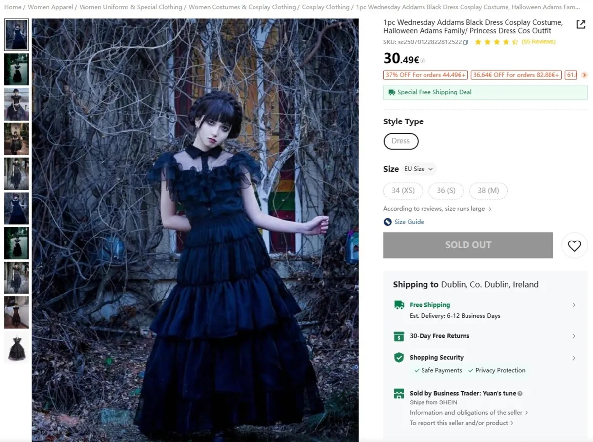 Halloween Wednesday Addams costume - Image 1