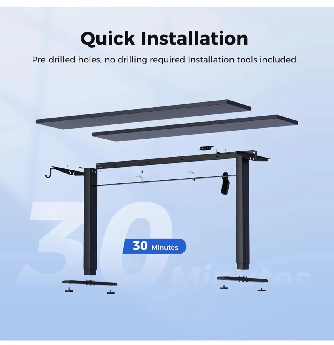 Electric Standing Desk, 160 x 60 cm Height Adjusta - Image 2