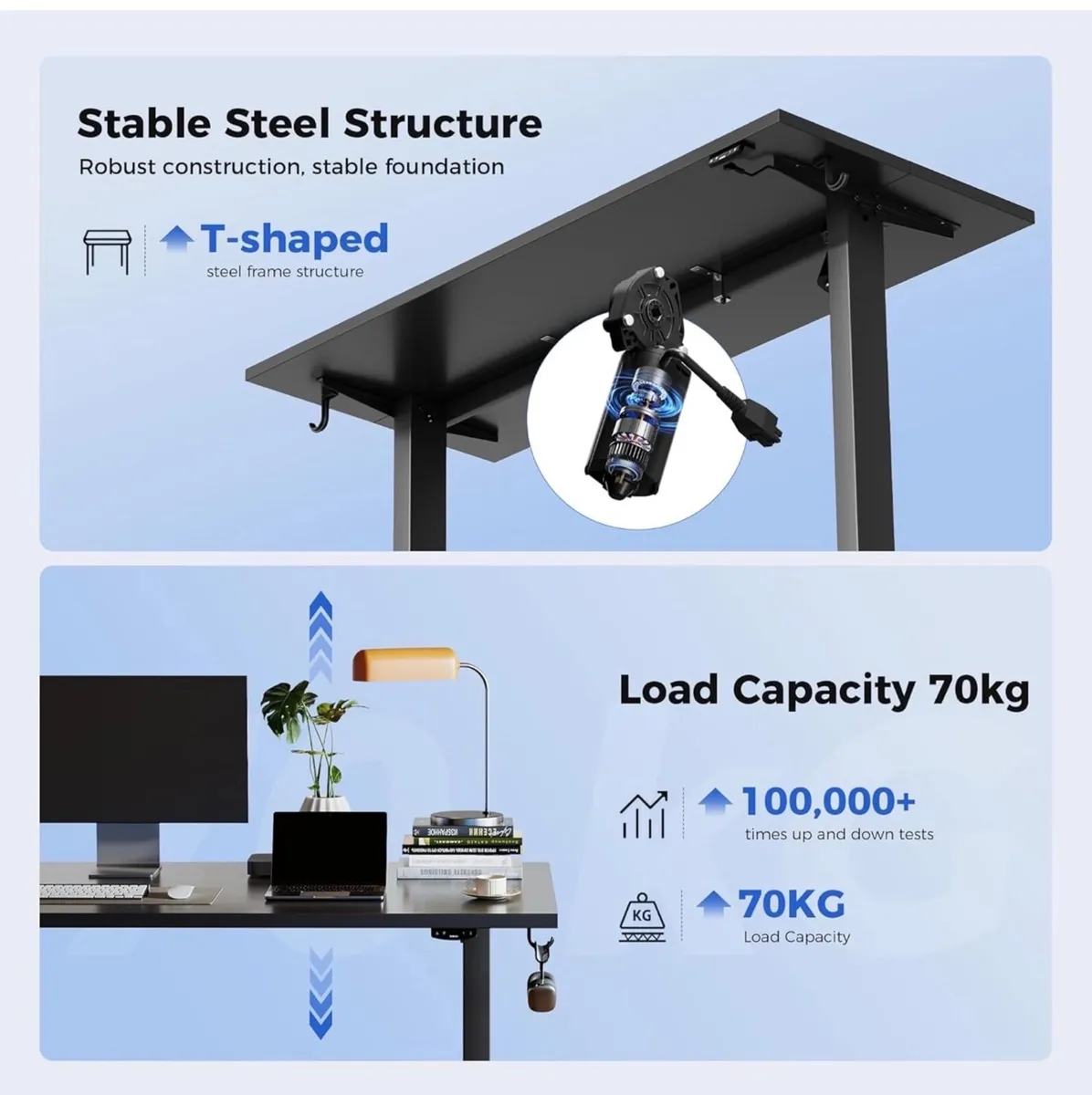 Electric Standing Desk, 160 x 60 cm Height Adjusta - Image 3