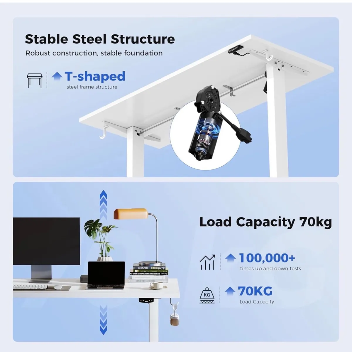 Electric Standing Desk, 160 x 60 cm Height Adjusta - Image 3