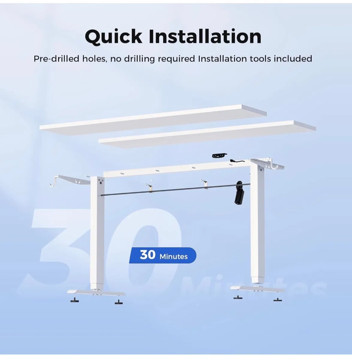 Electric Standing Desk, 160 x 60 cm Height Adjusta - Image 4