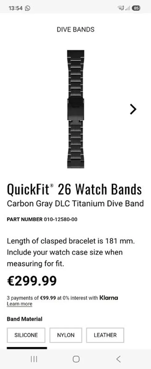 Garmin 26mm quickfit titanium - Image 1