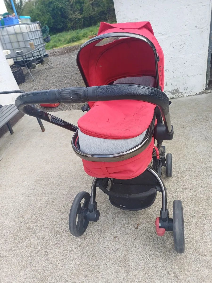 Red mother &baby stroller - Image 2