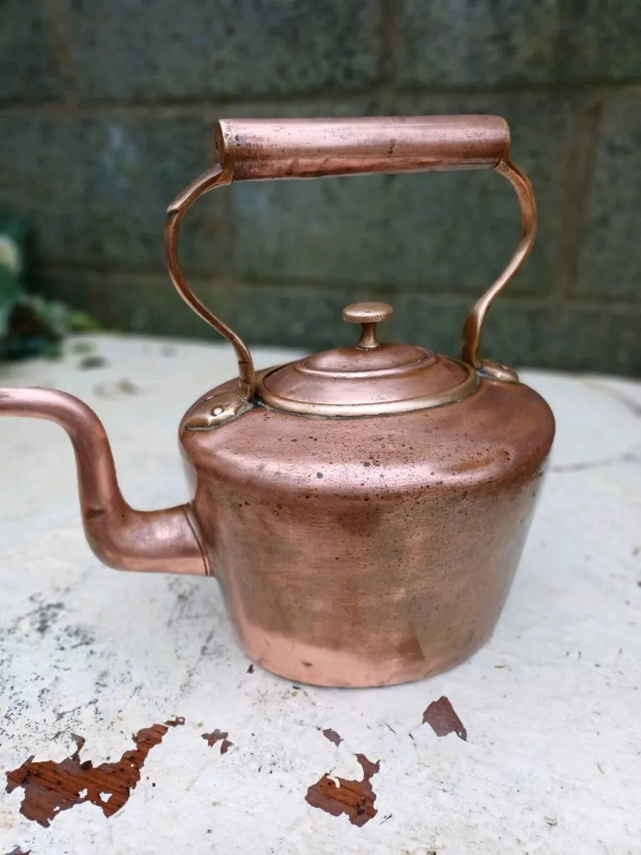 Antique Copper Kettle - Image 1