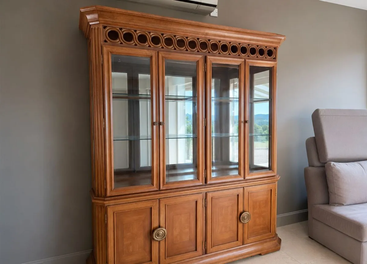 Large Solid Wood Display Cabinet