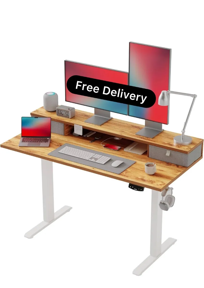 Electric Adjustable Height Desk with 2 Drawers, 12 - Image 1