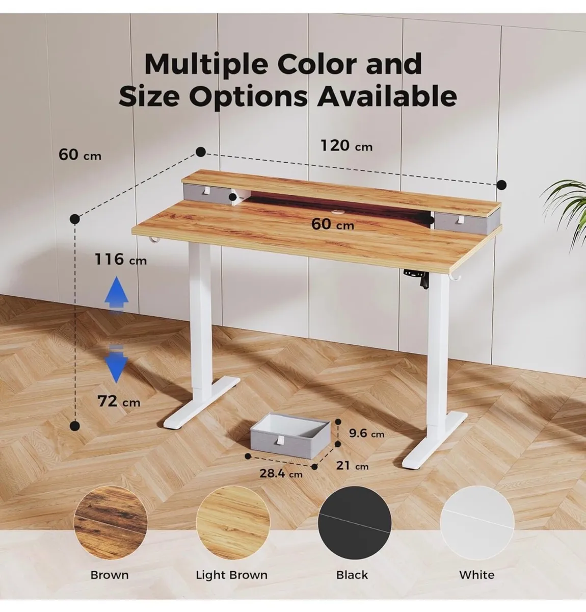 Agilestic Electric Adjustable Height Desk with 2 D - Image 1