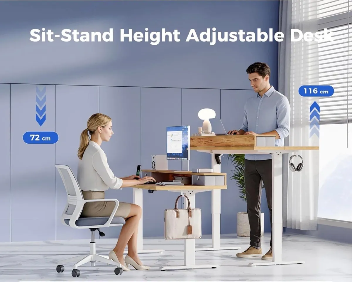 Agilestic Electric Adjustable Height Desk with 2 D - Image 2