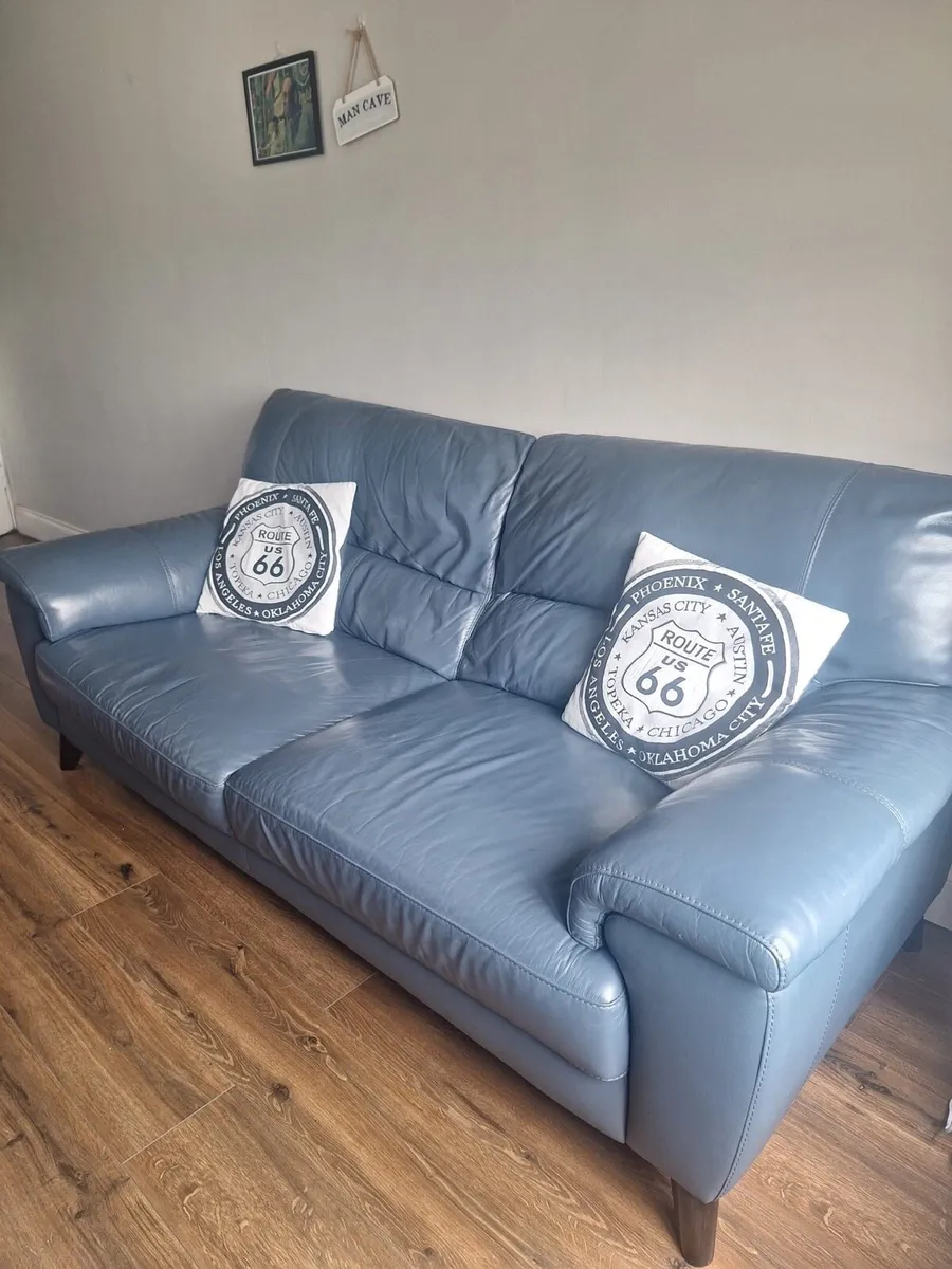 Leather couch.