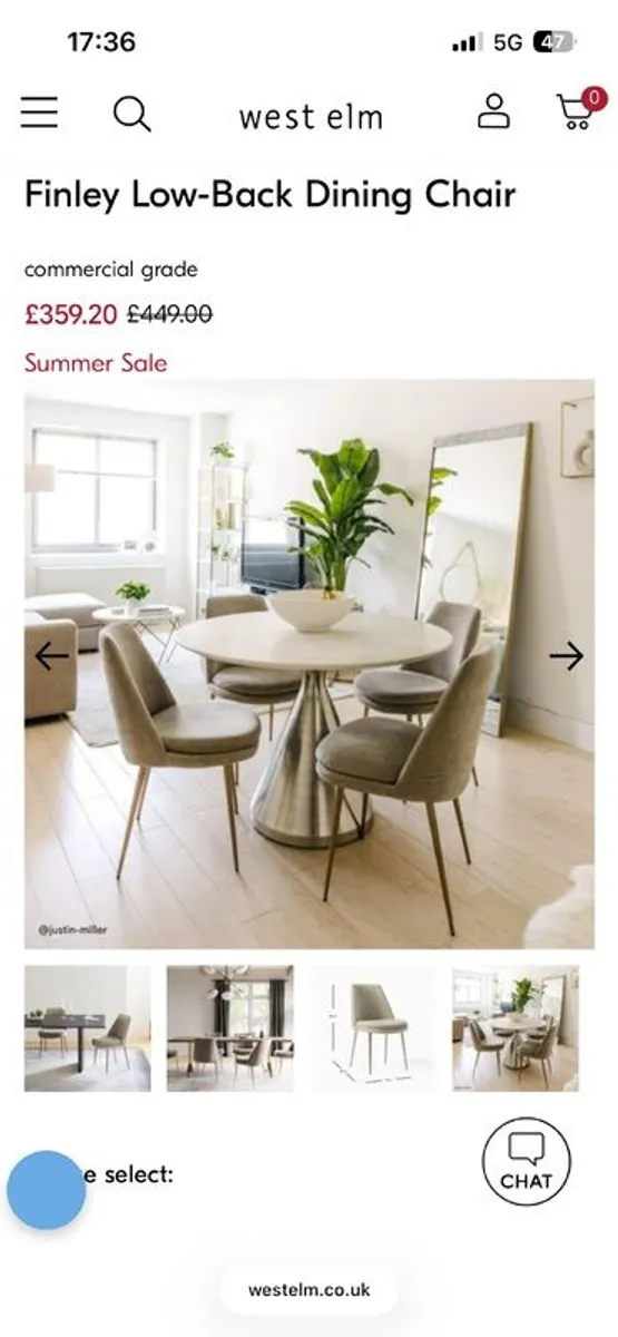 West Elm marble dining table and chairs - Image 1