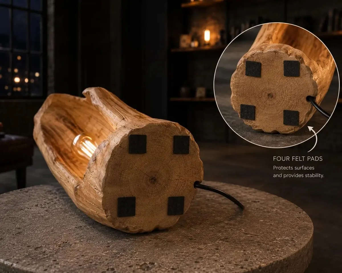 Hand-Carved Driftwood Lamp | Dimmable LED - Image 4