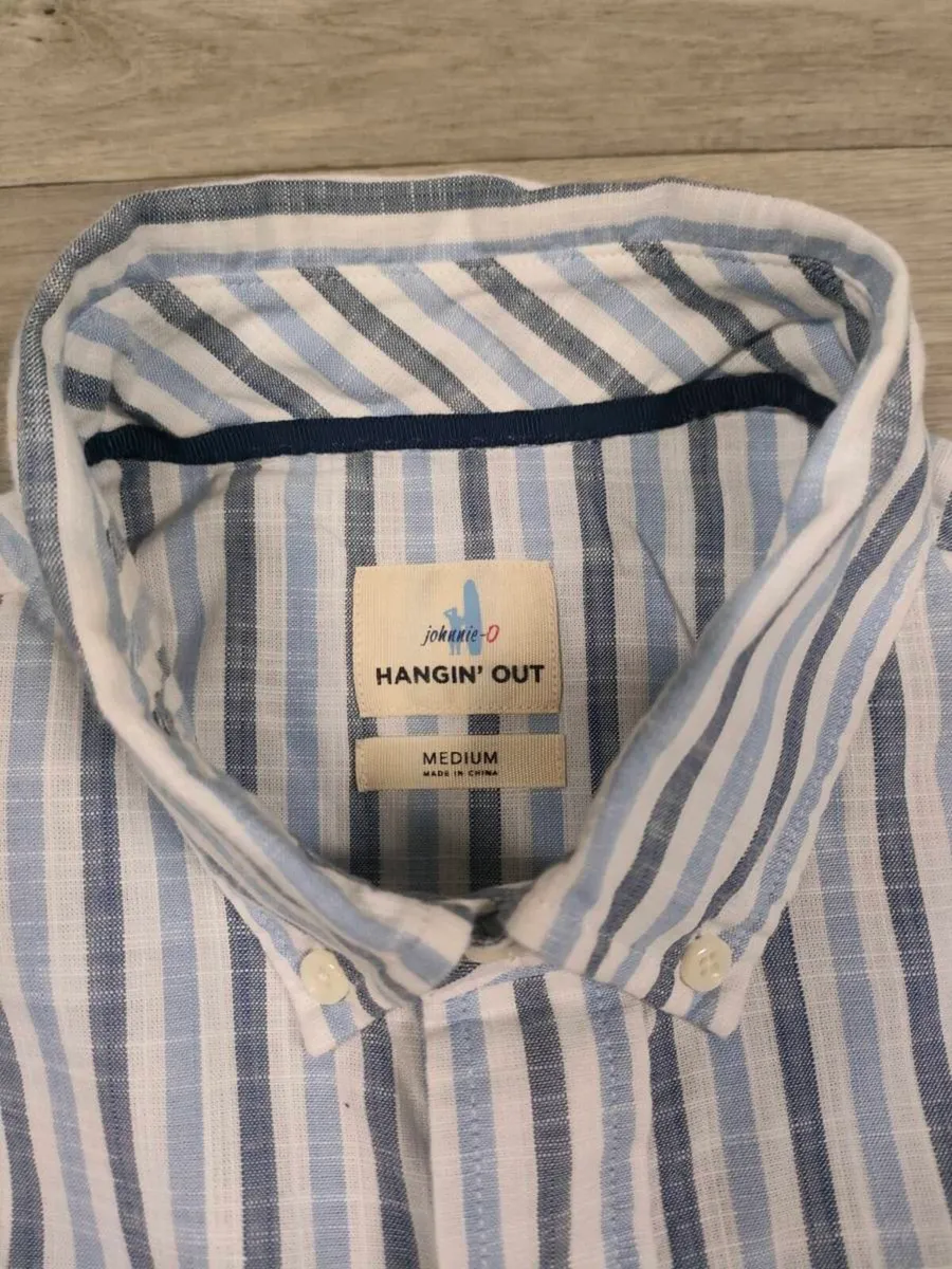 Johnnie O Button Down Striped Shirt Mens Medium - Image 4