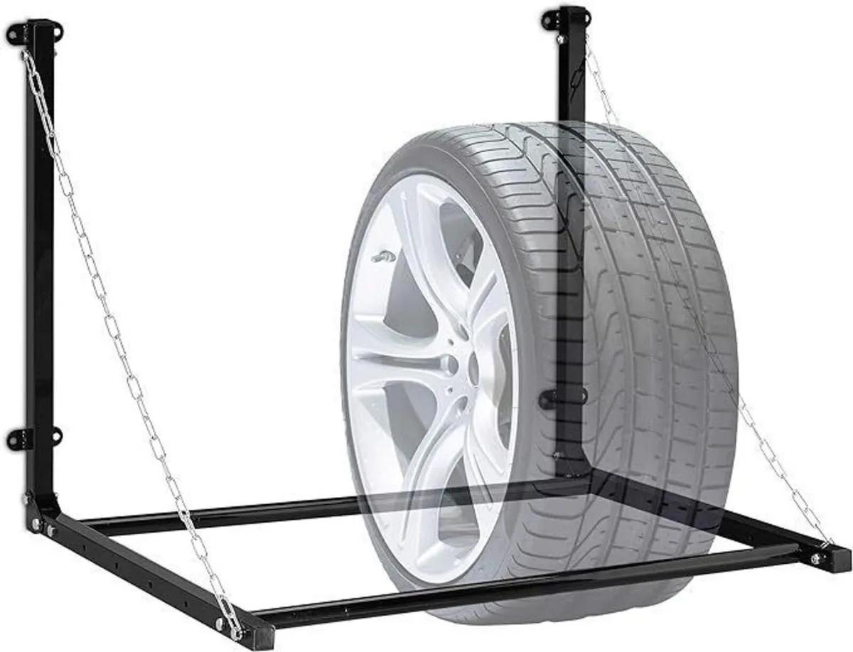 Wall Mounted Tyre Rack for 4 Tyres, Telescopic Tyr - Image 3