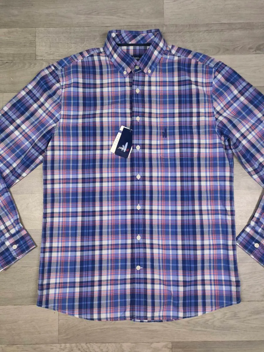 New Johnnie-O Button Down Check Shirt Mens Medium - Image 2