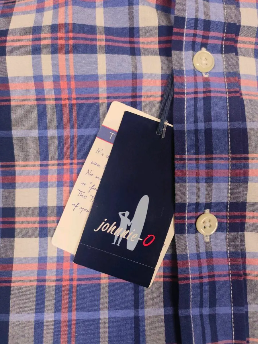 New Johnnie-O Button Down Check Shirt Mens Medium - Image 4