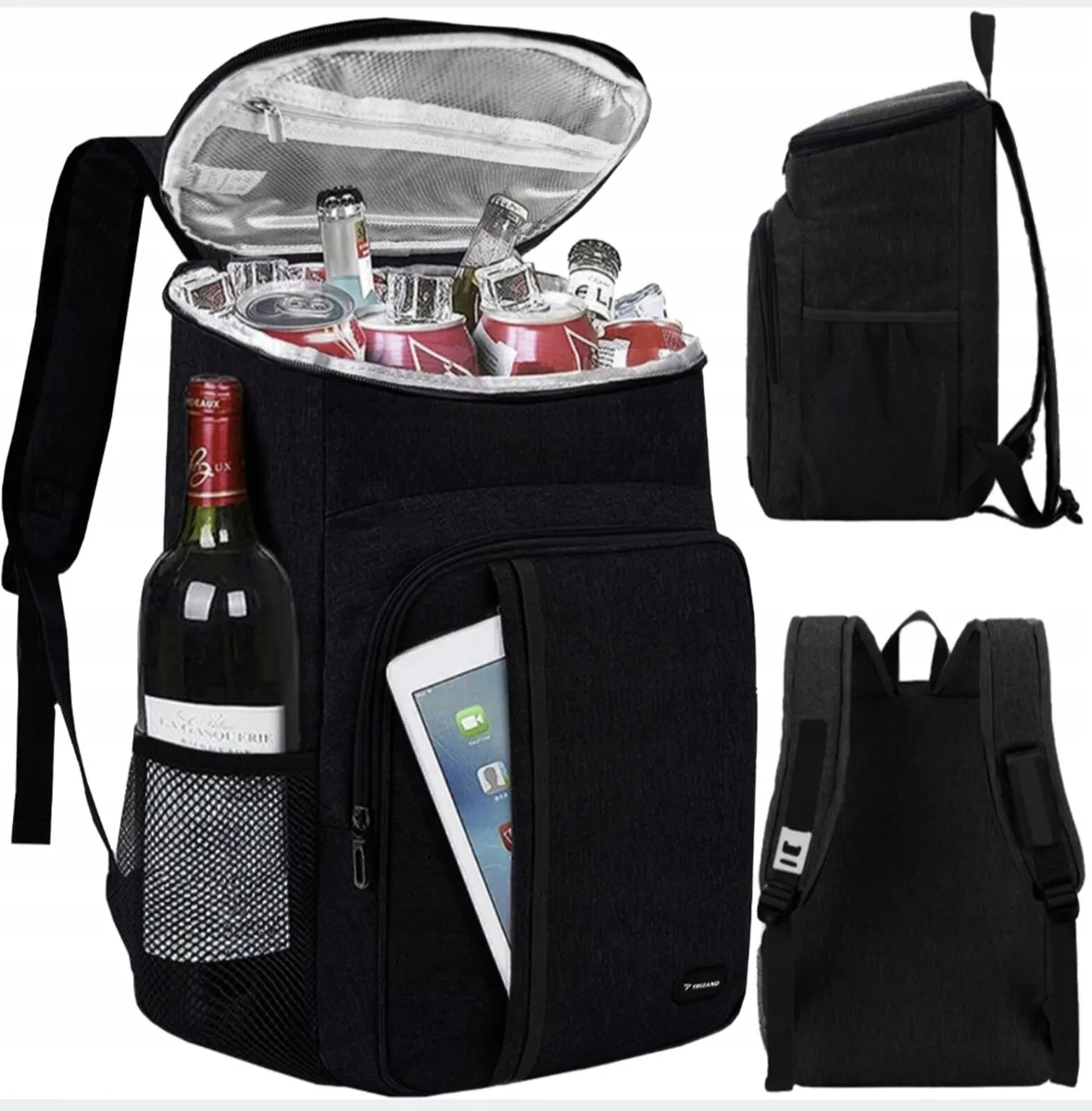 Thermal Backpack Cooler Black Picnic Bag - Image 1