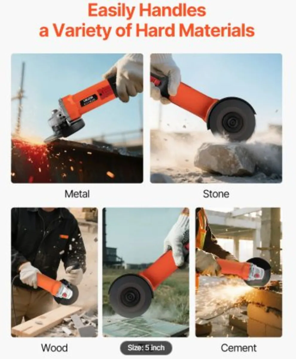 Angle Grinder, 127mm Electric Grinder Power Tool, - Image 4