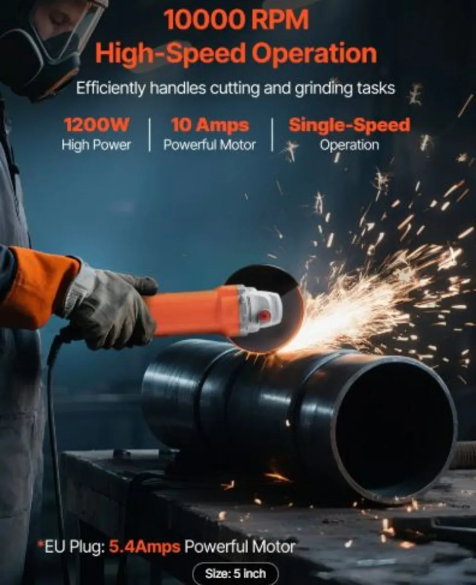 Angle Grinder, 127mm Electric Grinder Power Tool, - Image 2